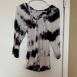 Gypsy Purple and White Tie-Dye Top